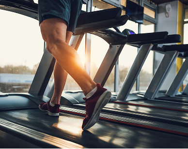 man running on a treadmill